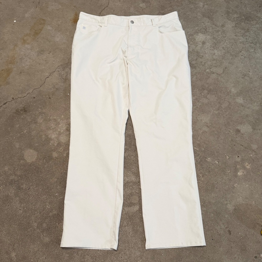 Peter Millar Pants Mens 38x30 Beige Golf Performance 5-Pocket Straight Leg Chino